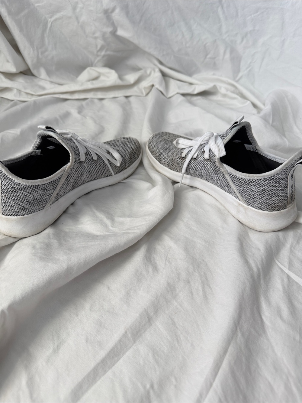 adidas women’s Knit Sneaker in White and Gray - Picture 8 of 9